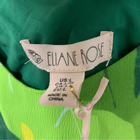 NWOT Eliane Rose Womens Tropical Summer Print Tunic Tank SZ LG Side Slits Lined - Picture 2 of 4